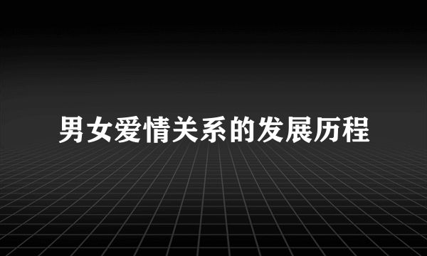 男女爱情关系的发展历程
