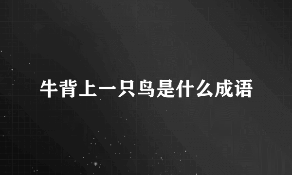 牛背上一只鸟是什么成语