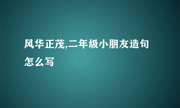 风华正茂,二年级小朋友造句怎么写