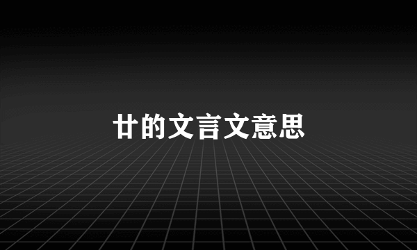廿的文言文意思