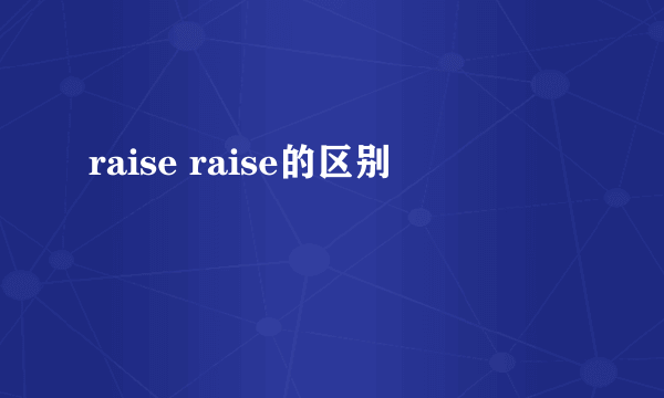 raise raise的区别