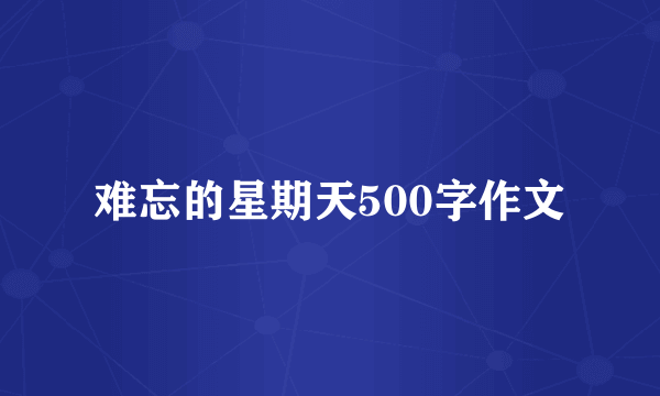 难忘的星期天500字作文