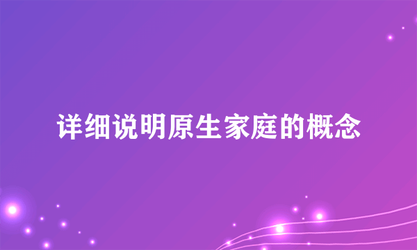 详细说明原生家庭的概念