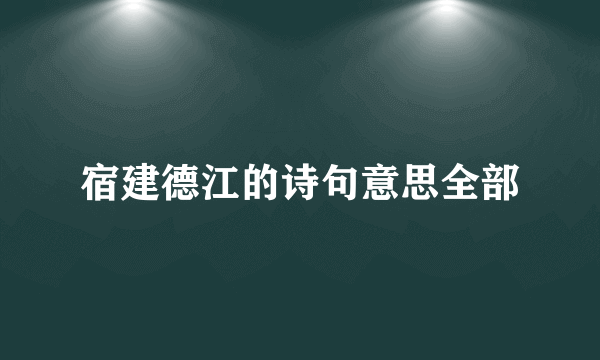 宿建德江的诗句意思全部