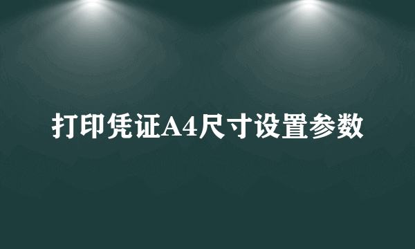 打印凭证A4尺寸设置参数