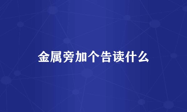 金属旁加个告读什么