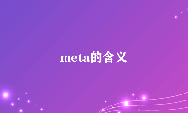 meta的含义