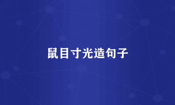 鼠目寸光造句子