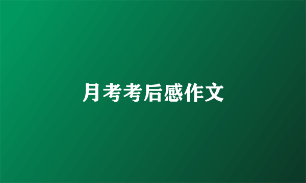 月考考后感作文