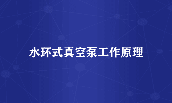 水环式真空泵工作原理