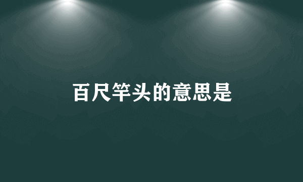 百尺竿头的意思是