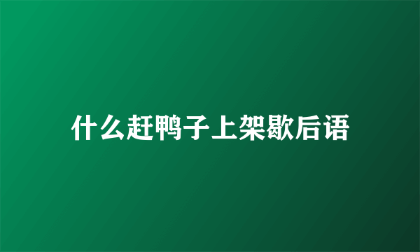 什么赶鸭子上架歇后语