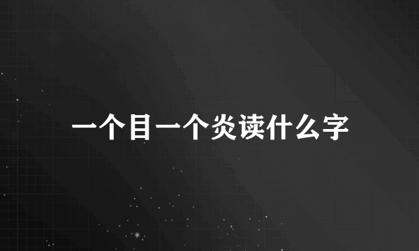 一个目一个炎读什么字