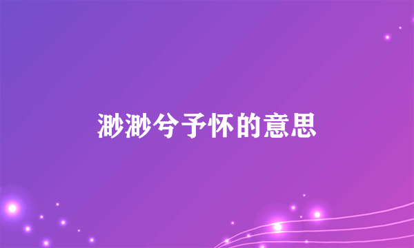 渺渺兮予怀的意思