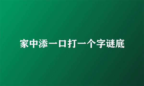 家中添一口打一个字谜底