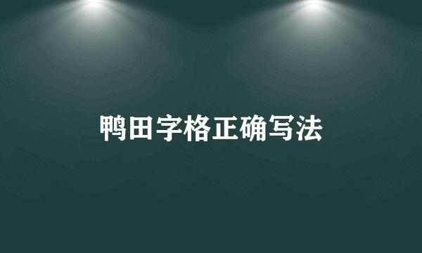 鸭田字格正确写法