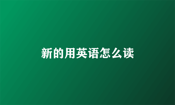 新的用英语怎么读
