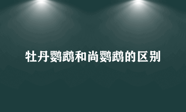 牡丹鹦鹉和尚鹦鹉的区别