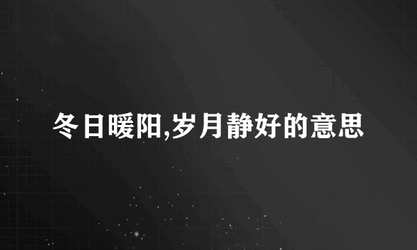 冬日暖阳,岁月静好的意思