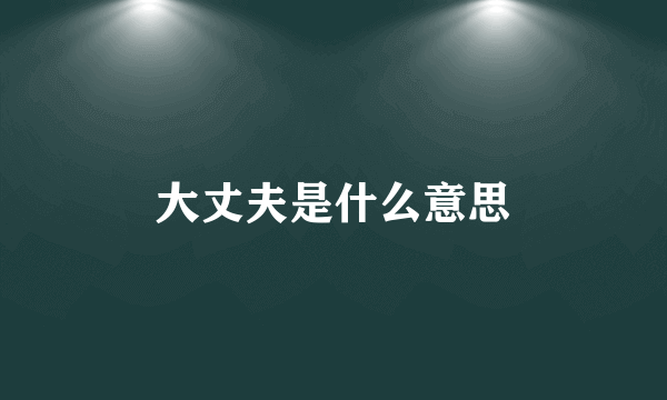 大丈夫是什么意思
