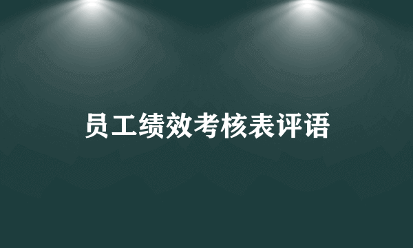 员工绩效考核表评语