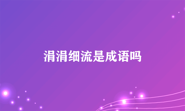 涓涓细流是成语吗