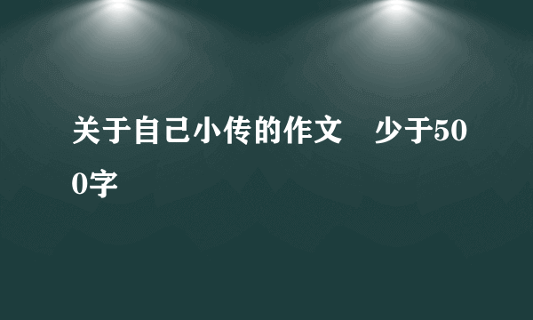 关于自己小传的作文𣎴少于500字