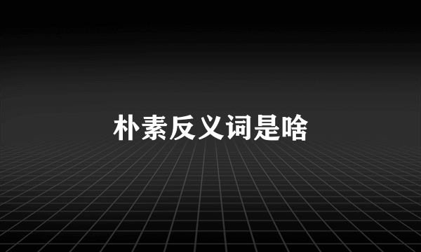 朴素反义词是啥
