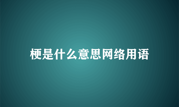 梗是什么意思网络用语