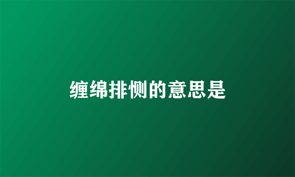 缠绵排恻的意思是
