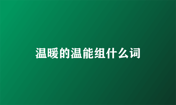 温暖的温能组什么词