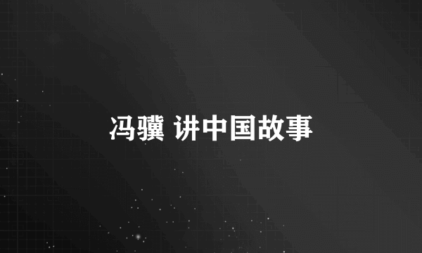 冯骥 讲中国故事