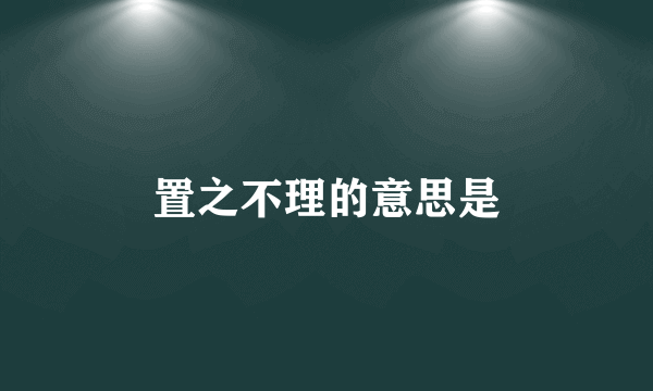 置之不理的意思是