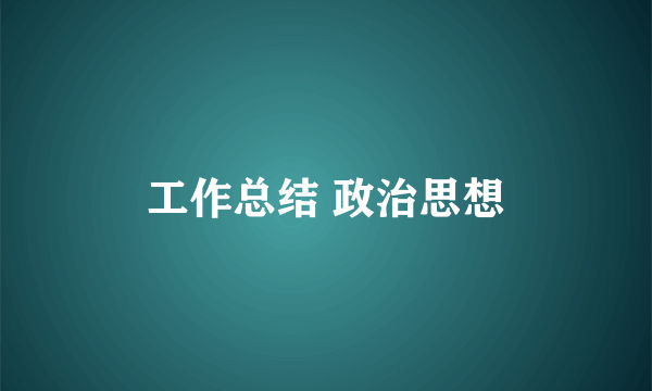 工作总结 政治思想
