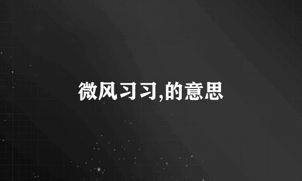 微风习习,的意思