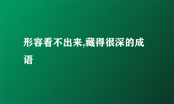 形容看不出来,藏得很深的成语