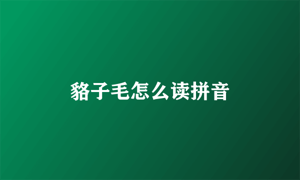 貉子毛怎么读拼音