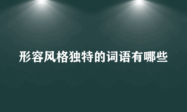 形容风格独特的词语有哪些