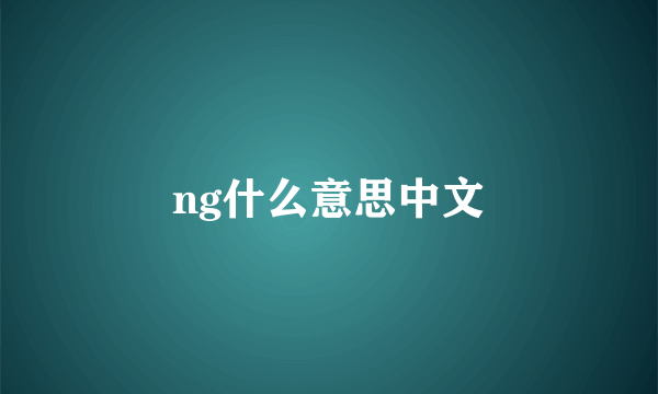 ng什么意思中文
