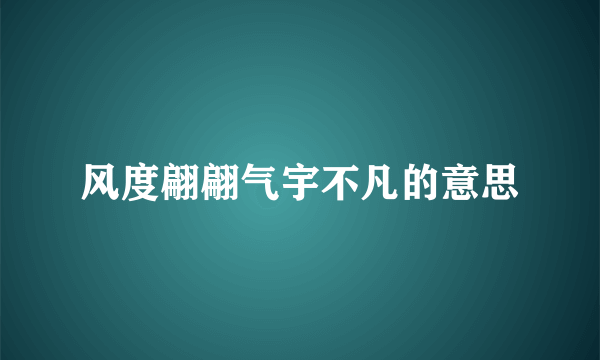 风度翩翩气宇不凡的意思
