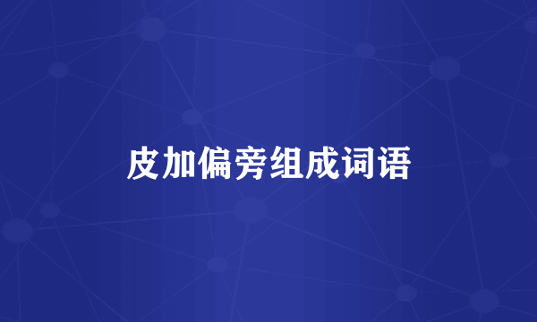 皮加偏旁组成词语
