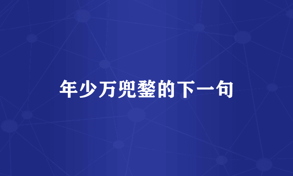 年少万兜鍪的下一句