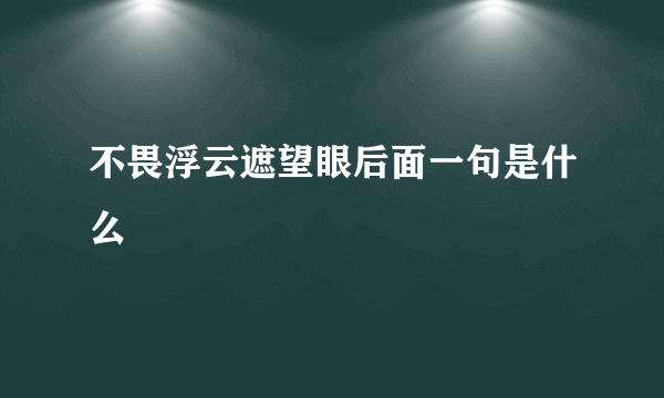 不畏浮云遮望眼后面一句是什么