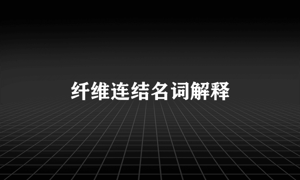 纤维连结名词解释