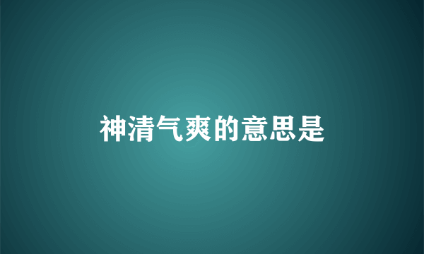 神清气爽的意思是