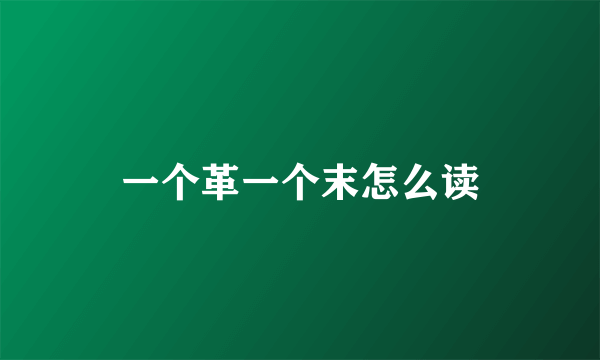 一个革一个末怎么读