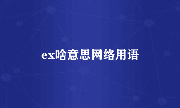 ex啥意思网络用语