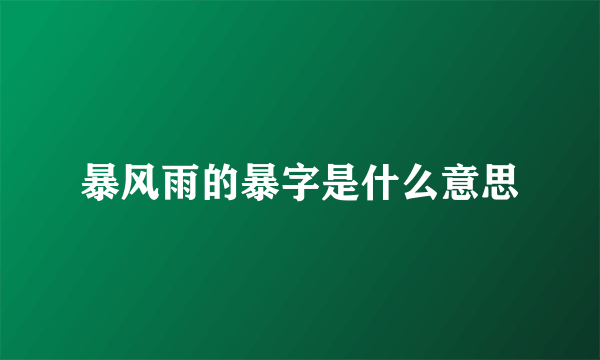 暴风雨的暴字是什么意思