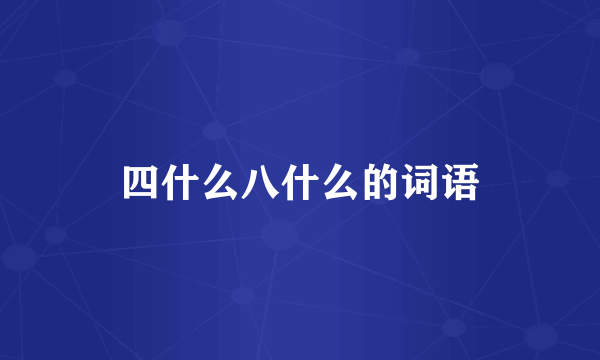 四什么八什么的词语