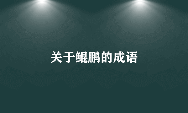 关于鲲鹏的成语